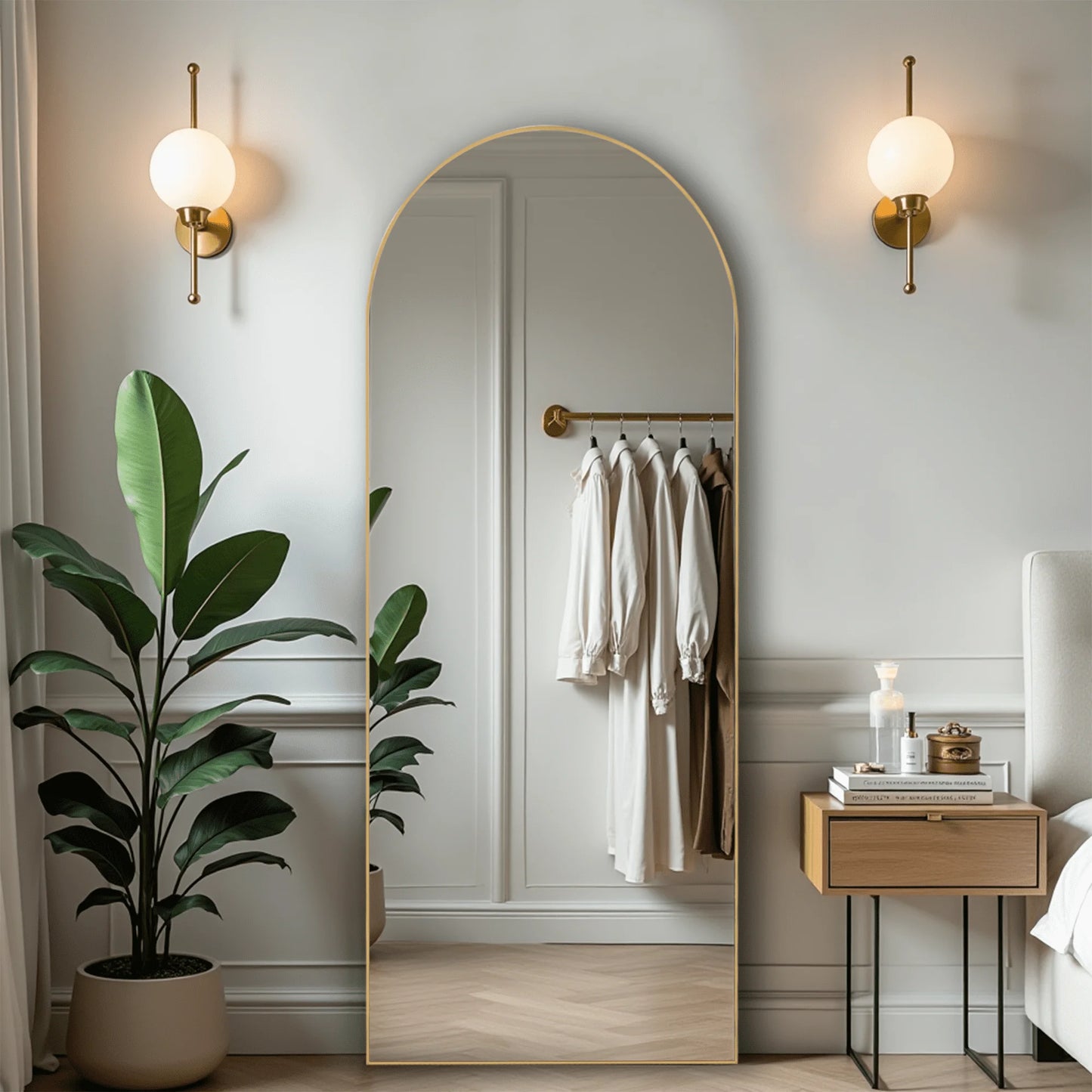 59in Standing Floor Mirror Full Body Mirror with Bracket