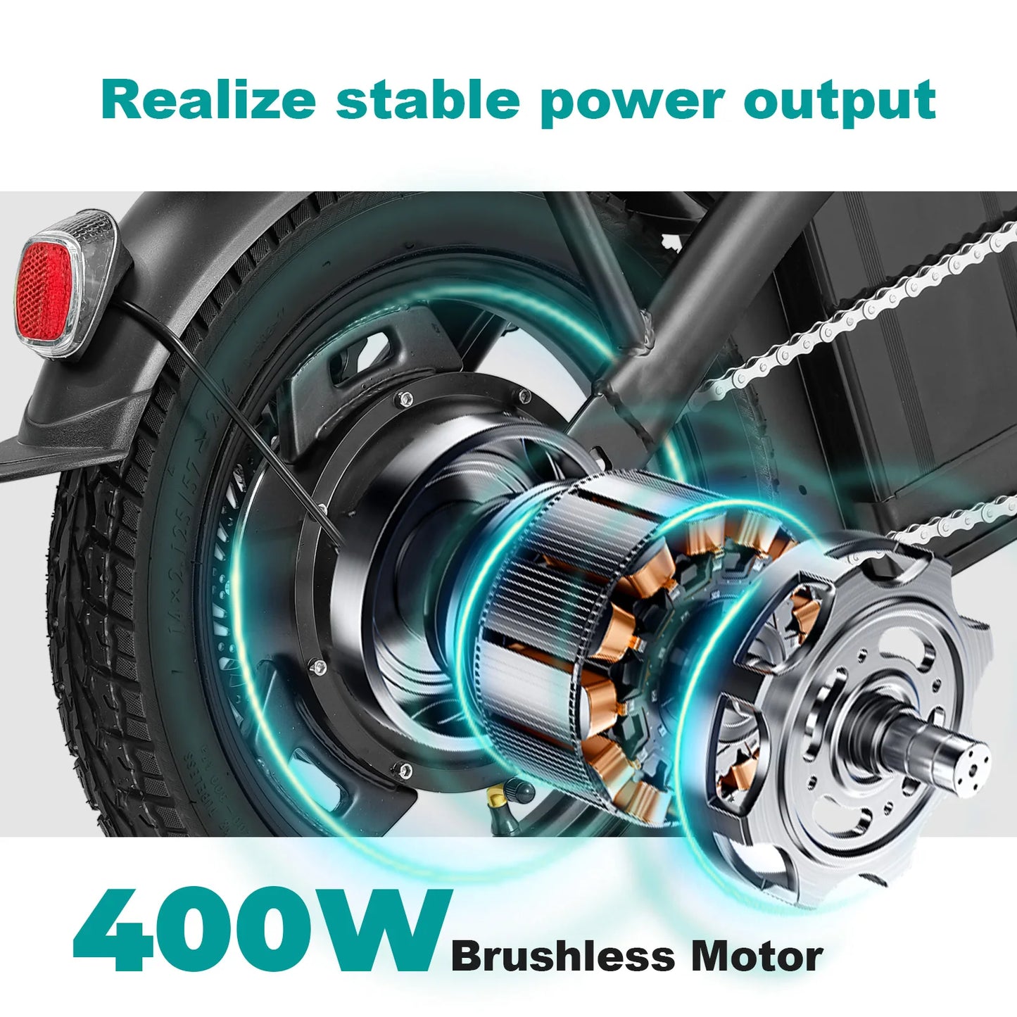400W dual disc brake adult foldable electric bicycle 22-mile range 20MPH
