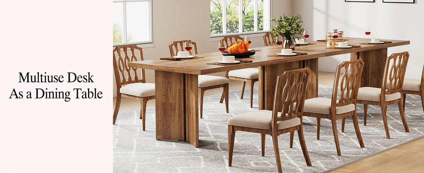 63-inch Farmhouse Kitchen Table with Large Tabletop