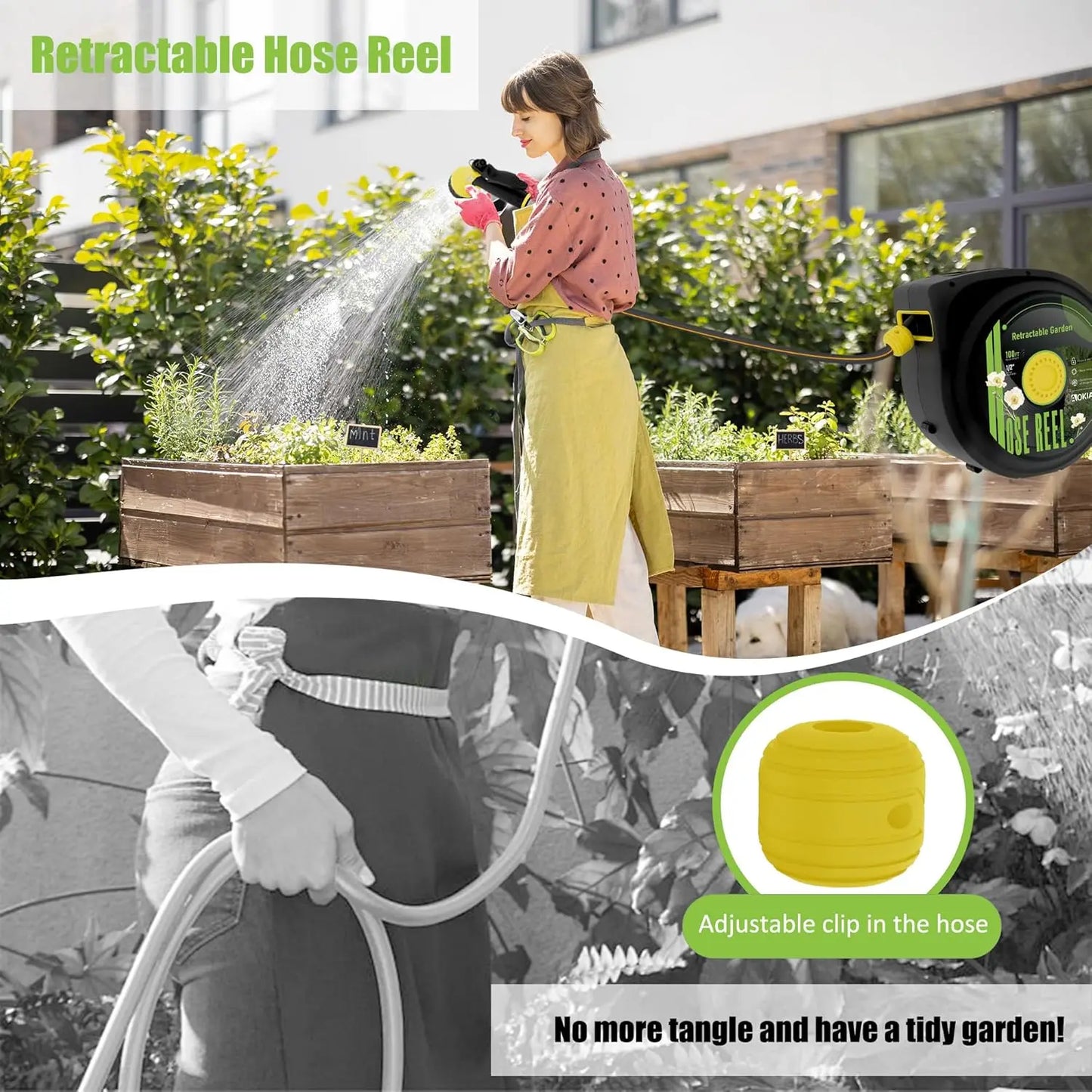 100 ft x 1/2-inch Garden Hose with Auto Return System