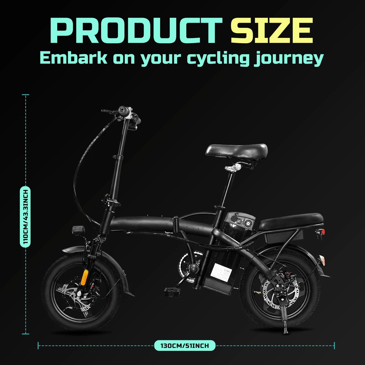 400W dual disc brake adult foldable electric bicycle 22-mile range 20MPH