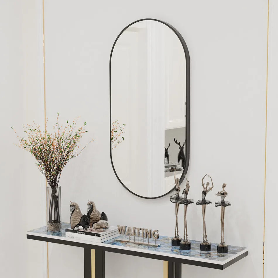 Black Framed Wall Bathroom Accent Vanity Mirror