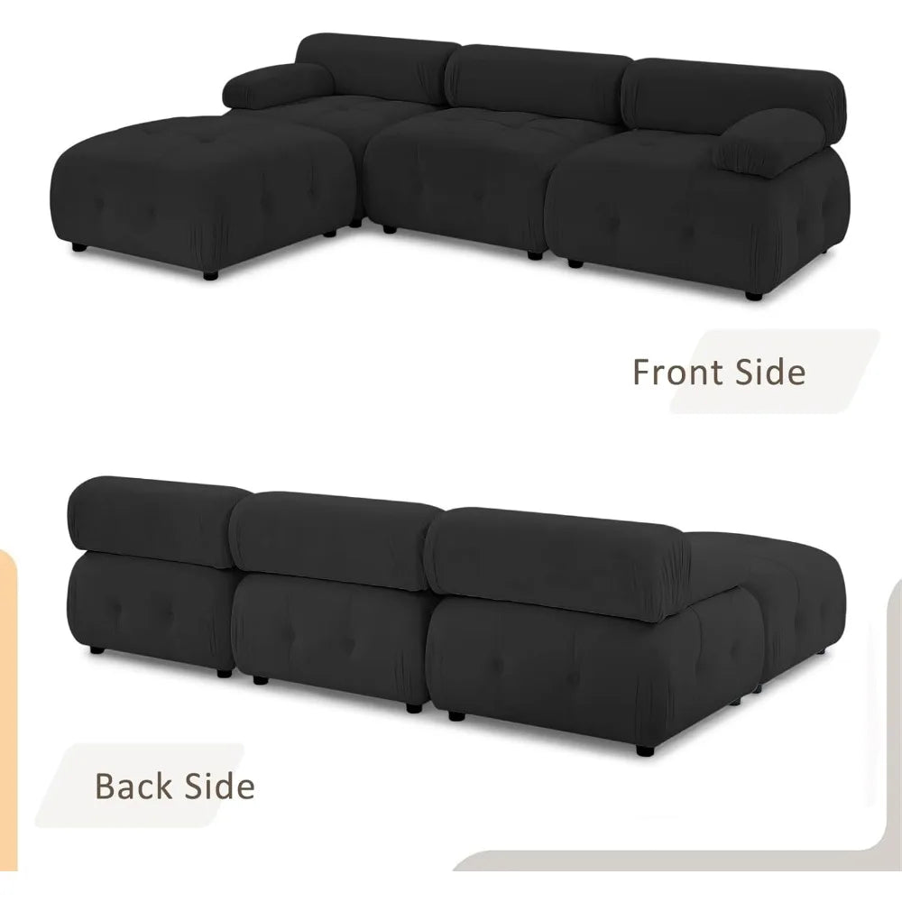 L Shaped Couch with Reversible Ottoman, Living Room Couch