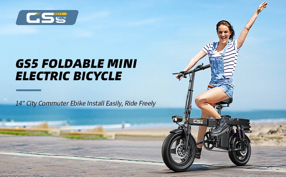 Folding Electric Bike for Adults Teens, 750W Peak Motor