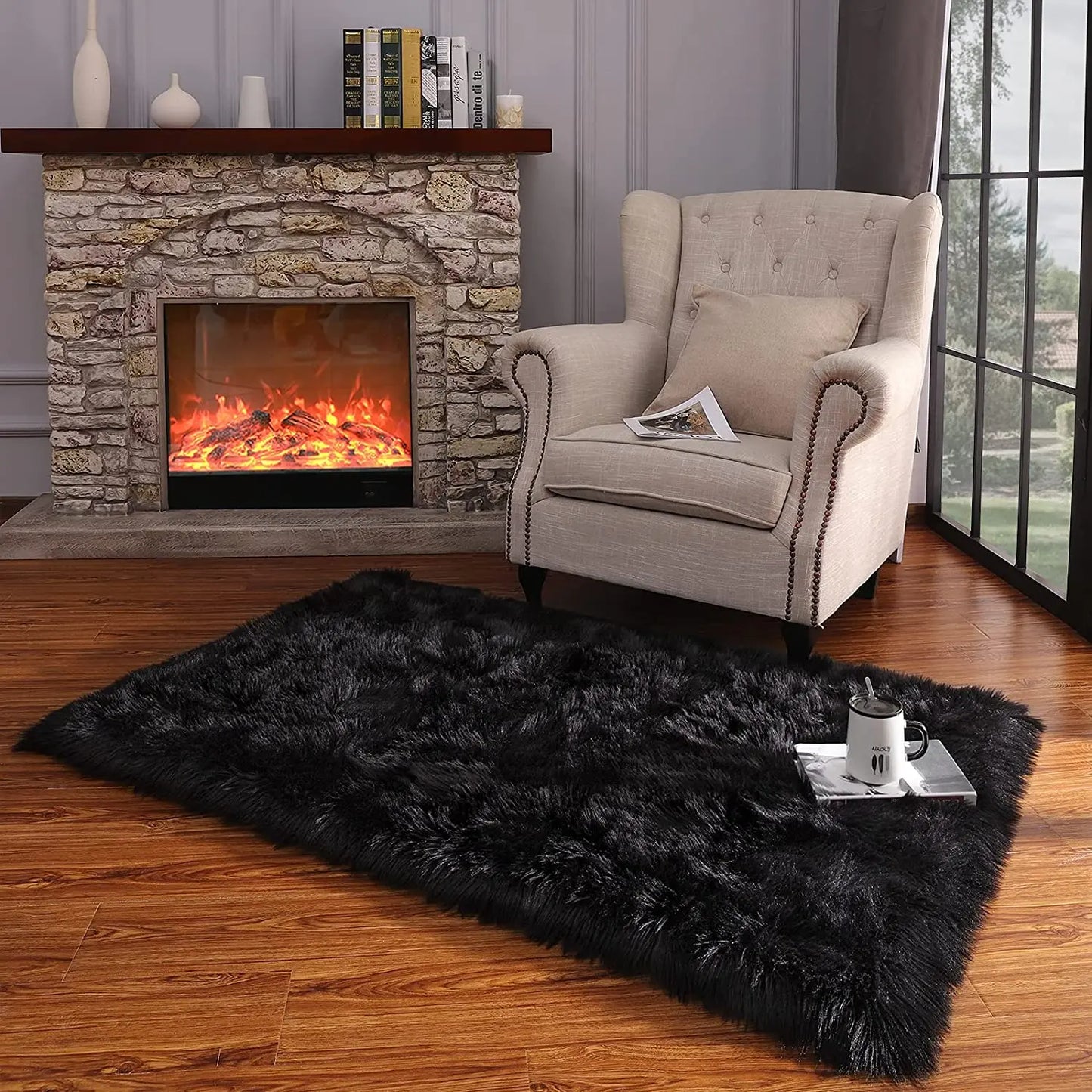 Thicken dense Faux Fur Rug decoration carpets for living room rugs long plush carpet for Bedroom home decor floor mats