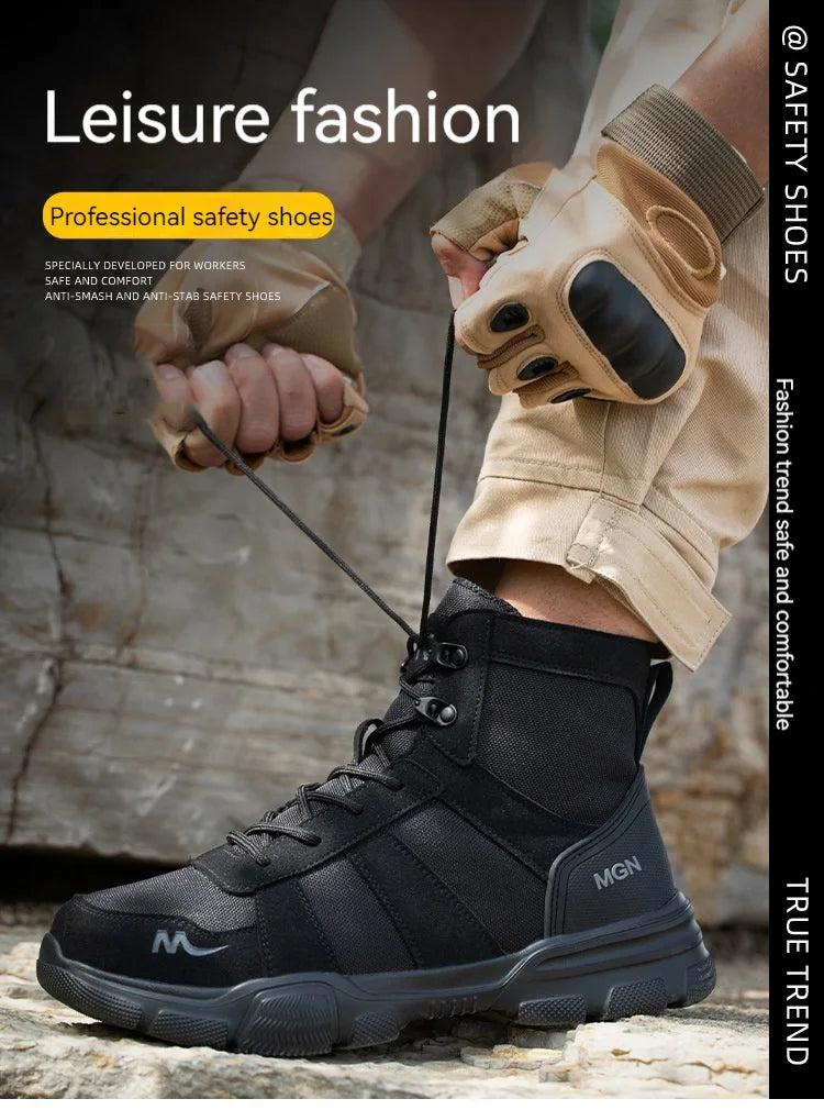 Men Steel Toe Shoes Puncture-Proof Sneakers