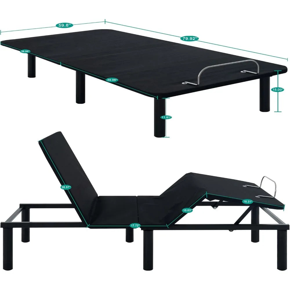 Twin XL Adjustable Bed Frame with Wireless Remote