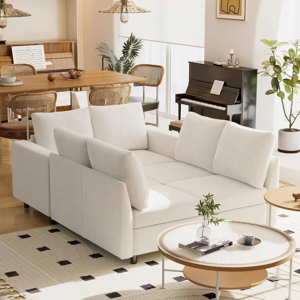 Oversized Modular Sectional Sofa with Storage and USB Chargers