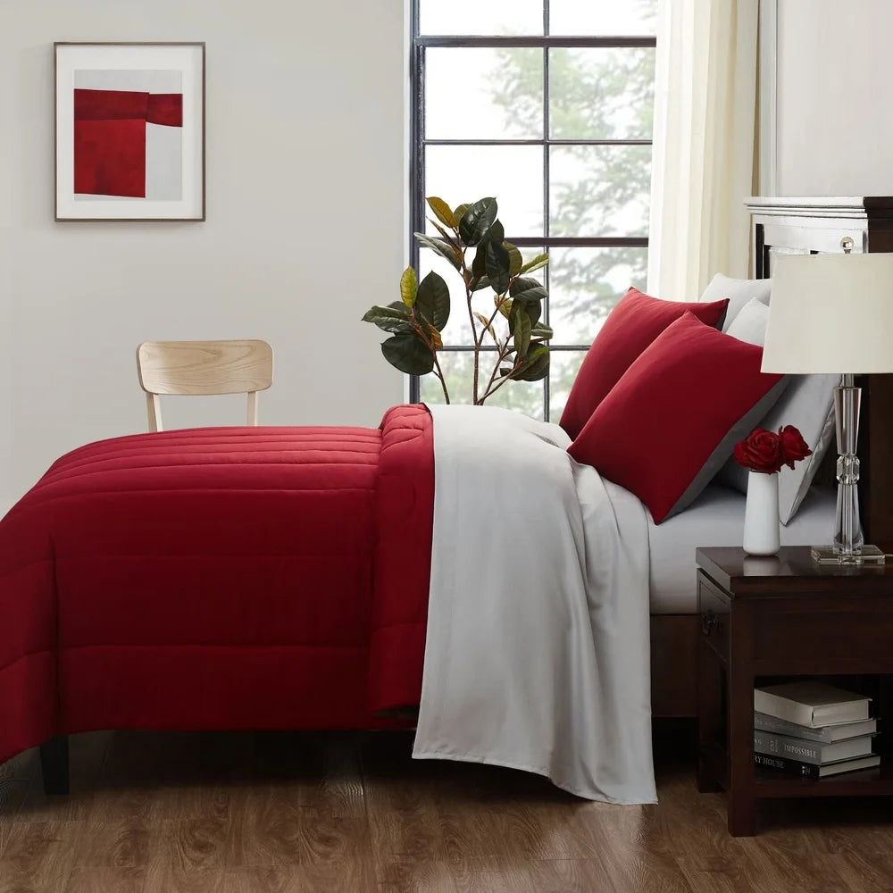 Full Size 7 Piece Reversible Comforter Set