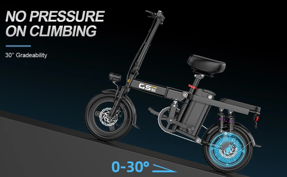 Folding Electric Bike for Adults Teens, 750W Peak Motor