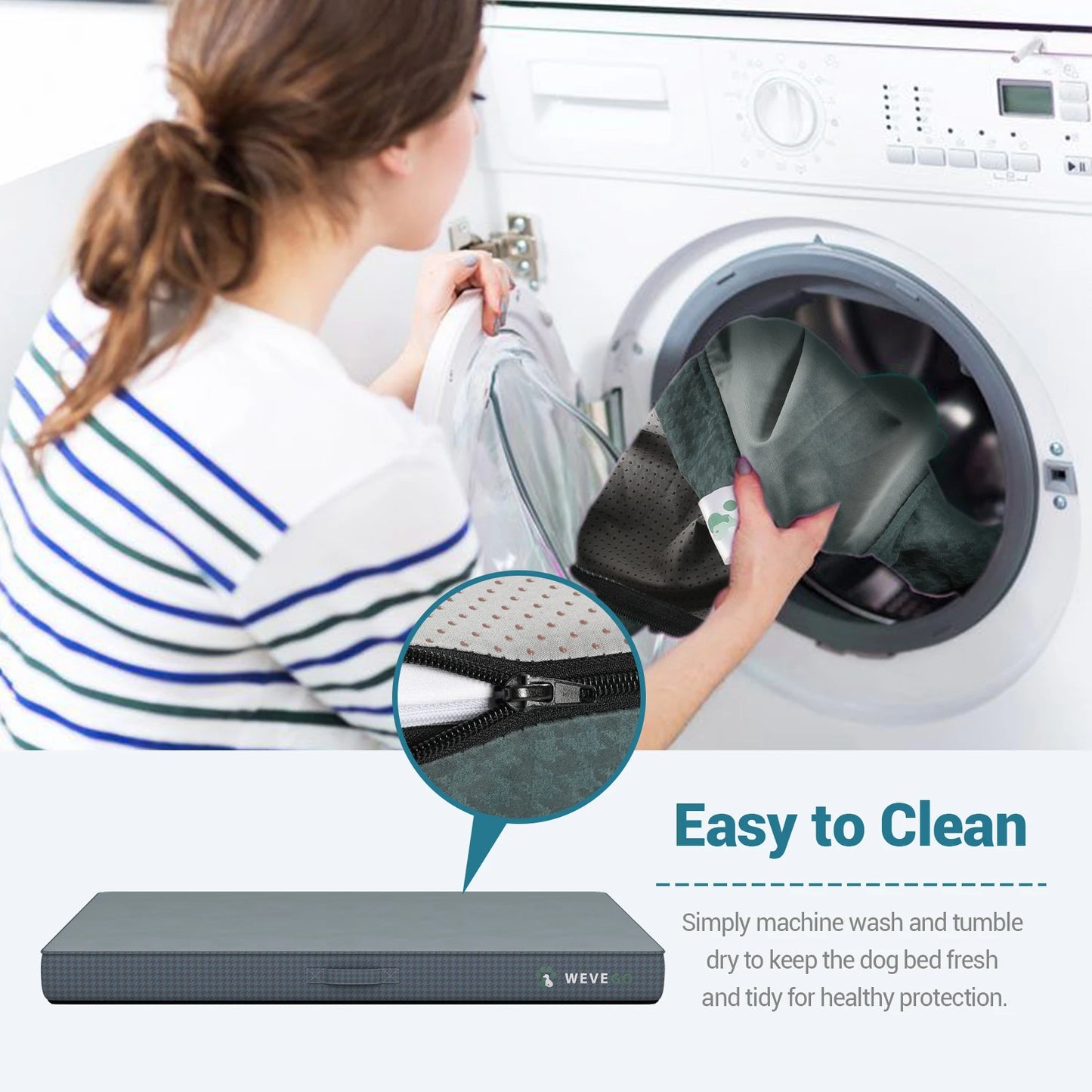Removable Washable Cover, Gel Memory Foam with Waterproof Lining