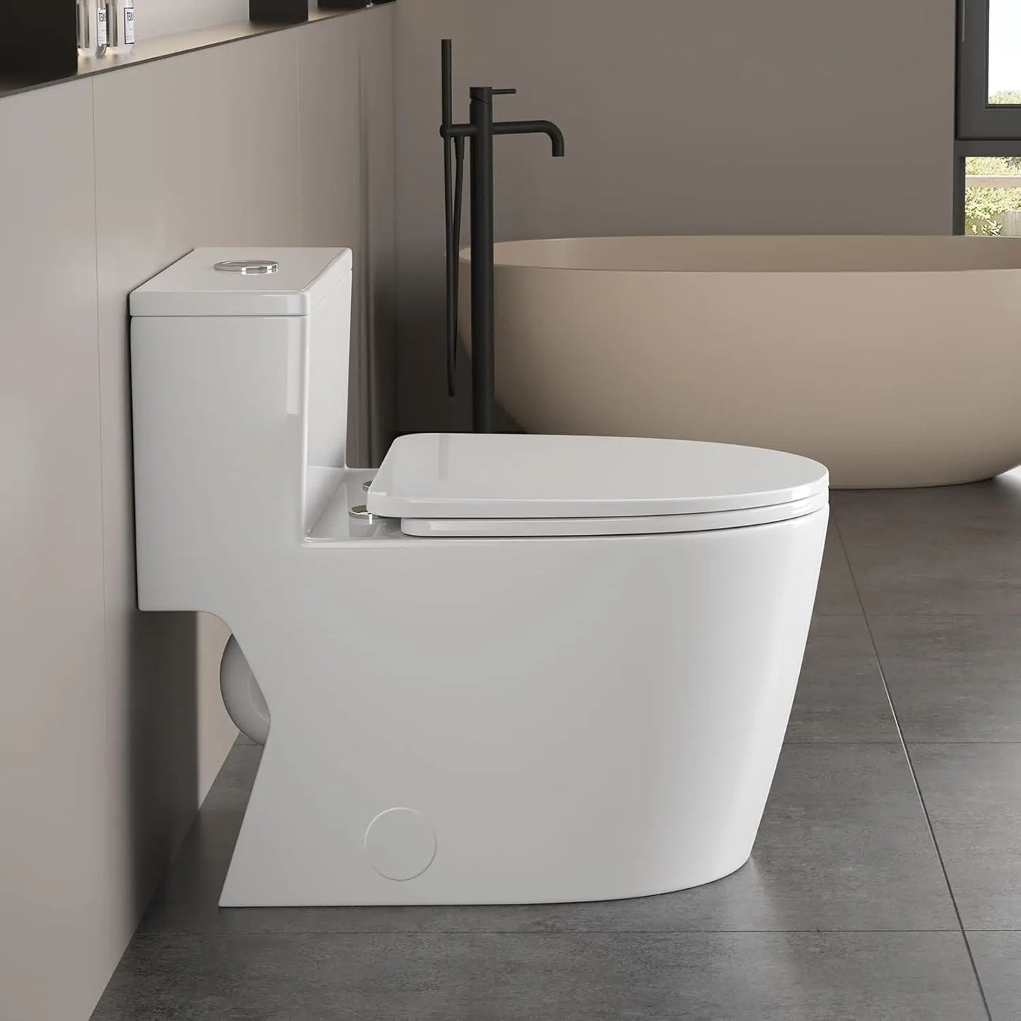 12"in One Piece Elongated Modern Toilet