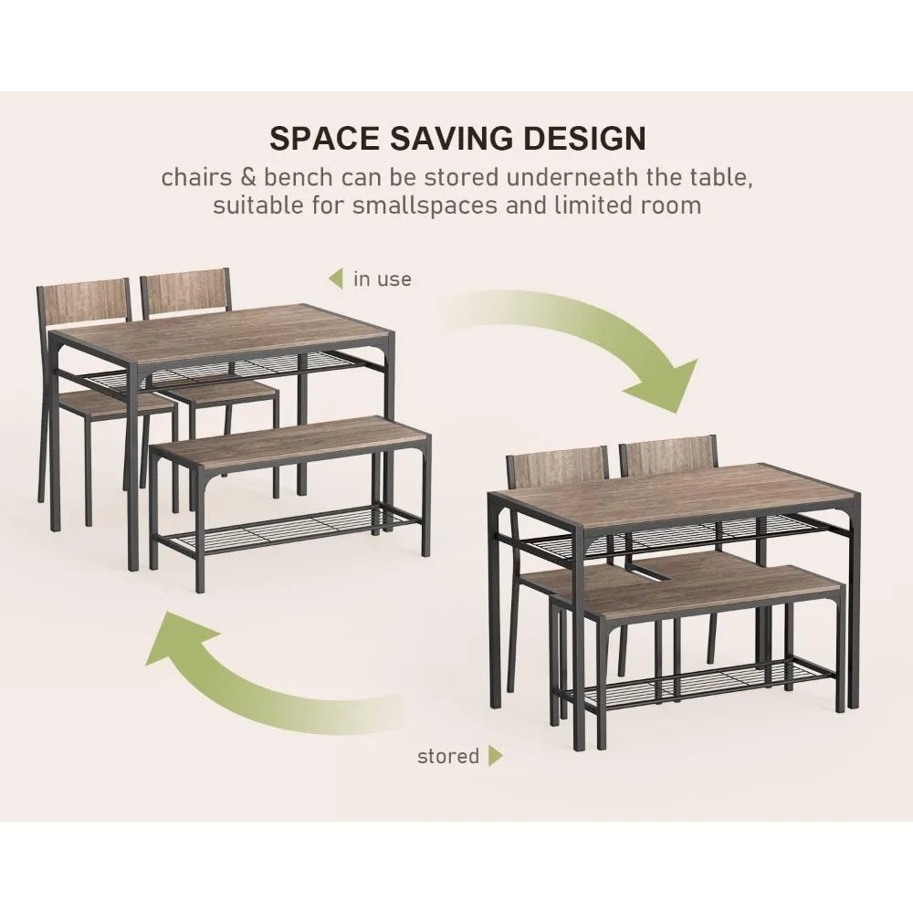 4-Piece Dining Set for Small Spaces & Apartments