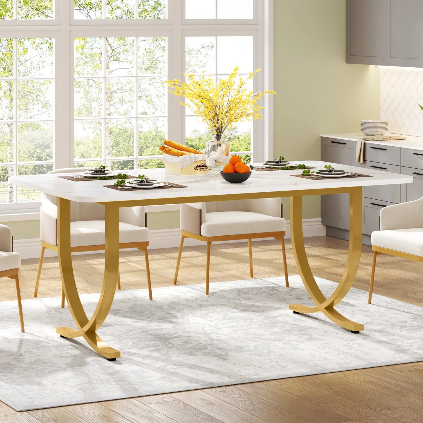63-Inch Rectangular Dining Table for 4 to 6 people
