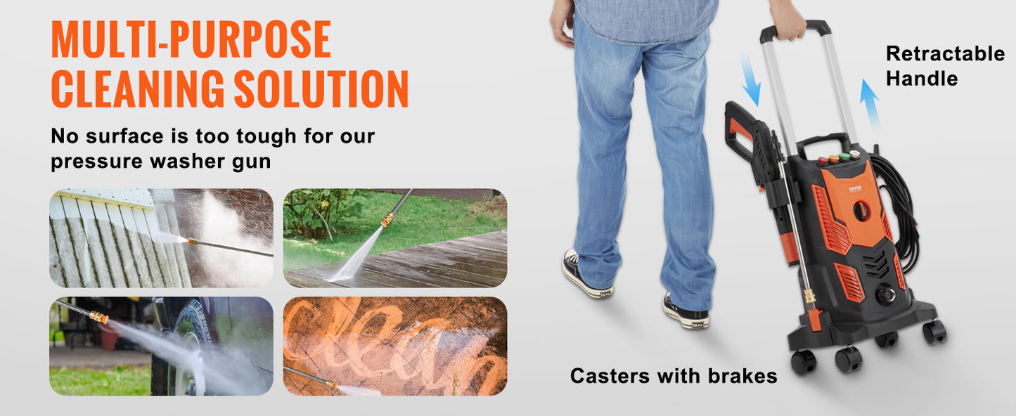 Electric Pressure Washer Power with Quick Connect Nozzles