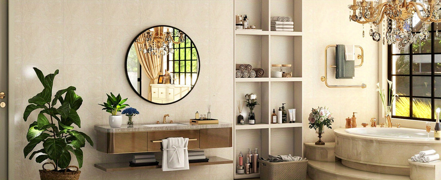 36 Inch stylish Round Metal Wall Mirror