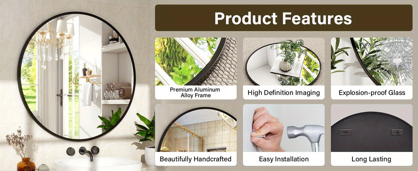 36 Inch stylish Round Metal Wall Mirror