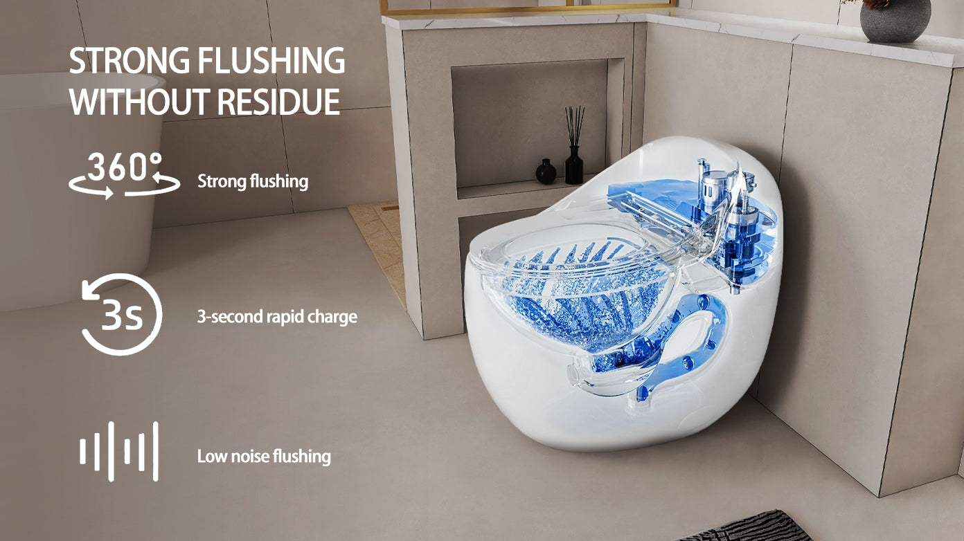 Single Flush Egg Shape Toilet 1.28 GPF