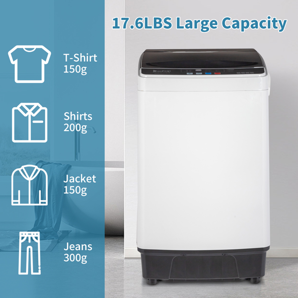 Portable Washer with LED Display, 10 Wash Cycles