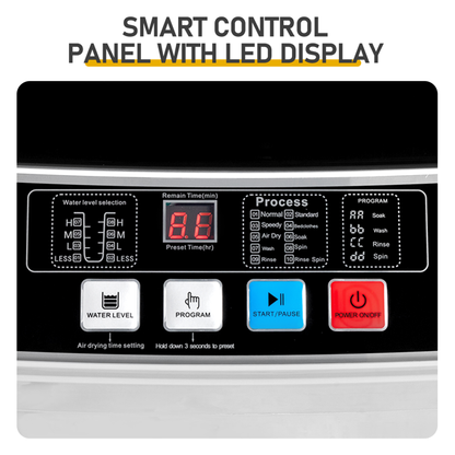 Portable Washer with LED Display, 10 Wash Cycles