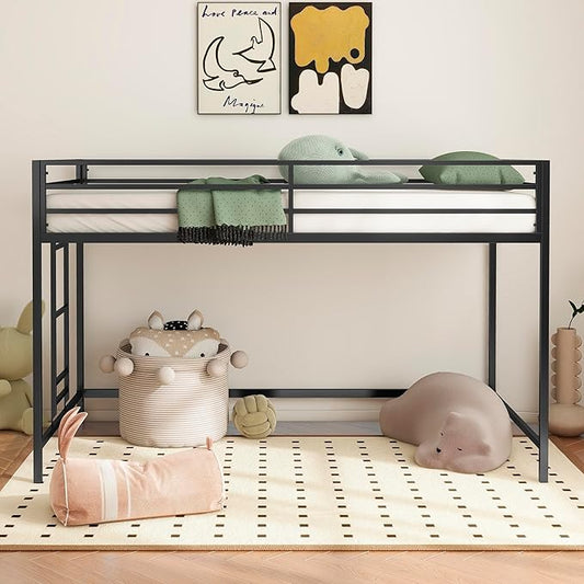 Twin Size, Metal Loft Bed Frame for Boys Girls