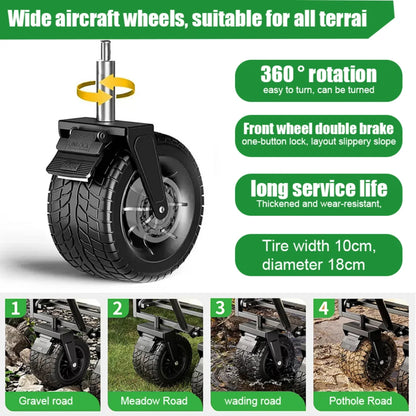 Heavy-Duty Collapsible Utility Wagon Cart With All-Terrain Wheels