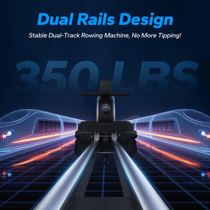 Bluetooth Magnetic Rower Machine with Dual Slide Rail.