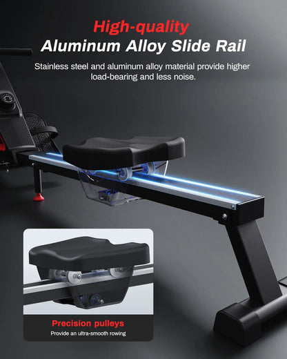 16 Levels Quiet Resistance Foldable Compact Rowing Machine