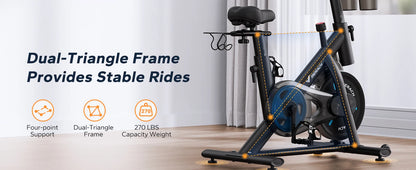 Stationary Bike with Exclusive App Low Noise with Fitness Courses