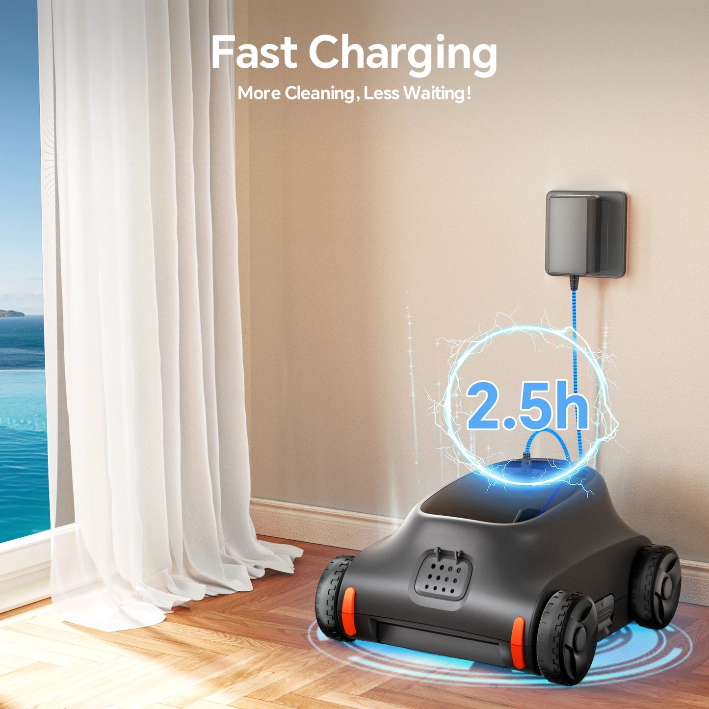 [Up to 2000 Sq.ft] Cordless Robotic Pool Vacuum