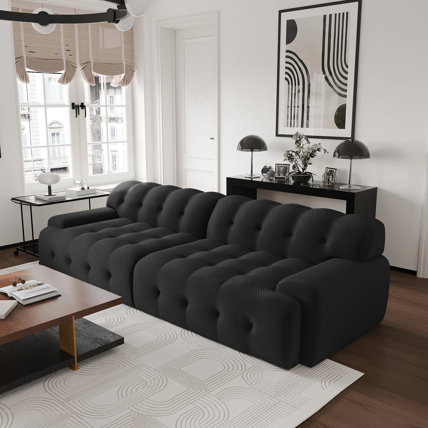 102.4inch Oversized Modular Sectional Sofa Curved Loveseat