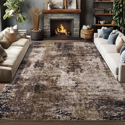 Living Room Area Rugs Machine Washable Non-Slip Carpet.