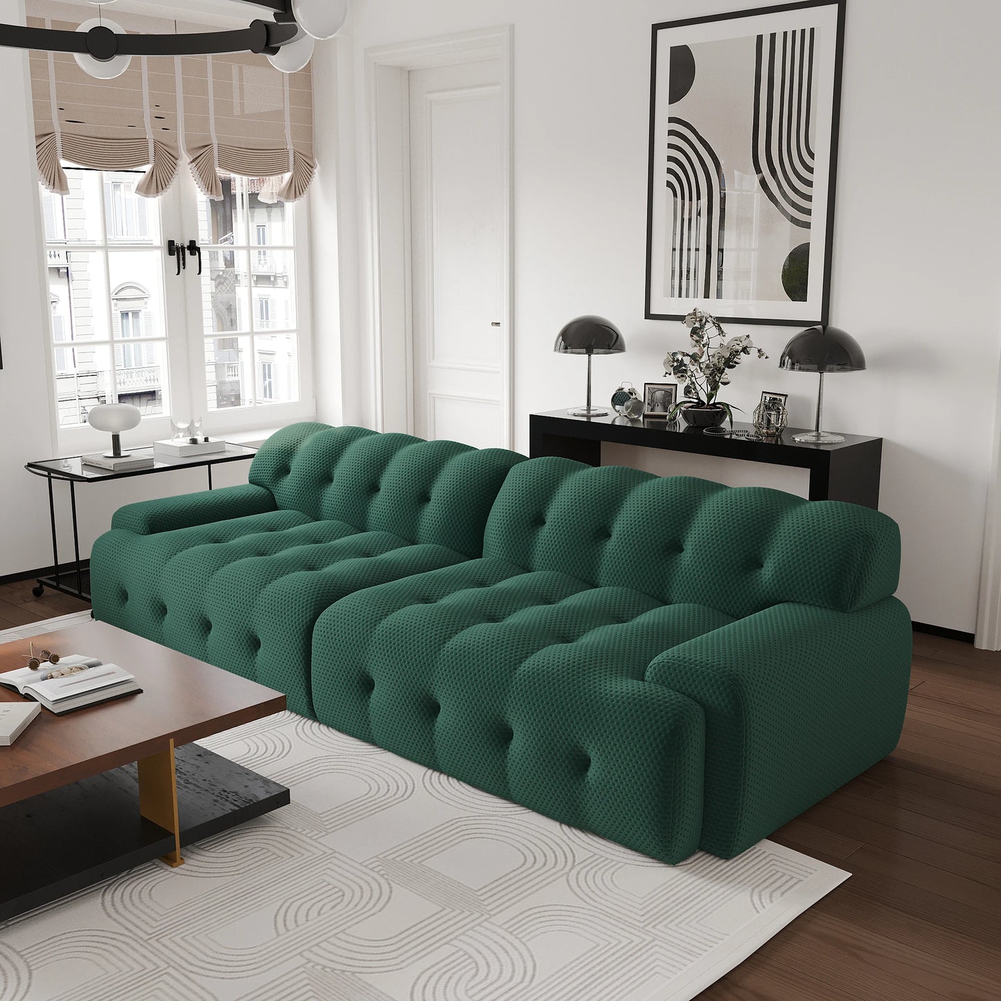 102.4inch Oversized Modular Sectional Sofa Curved Loveseat