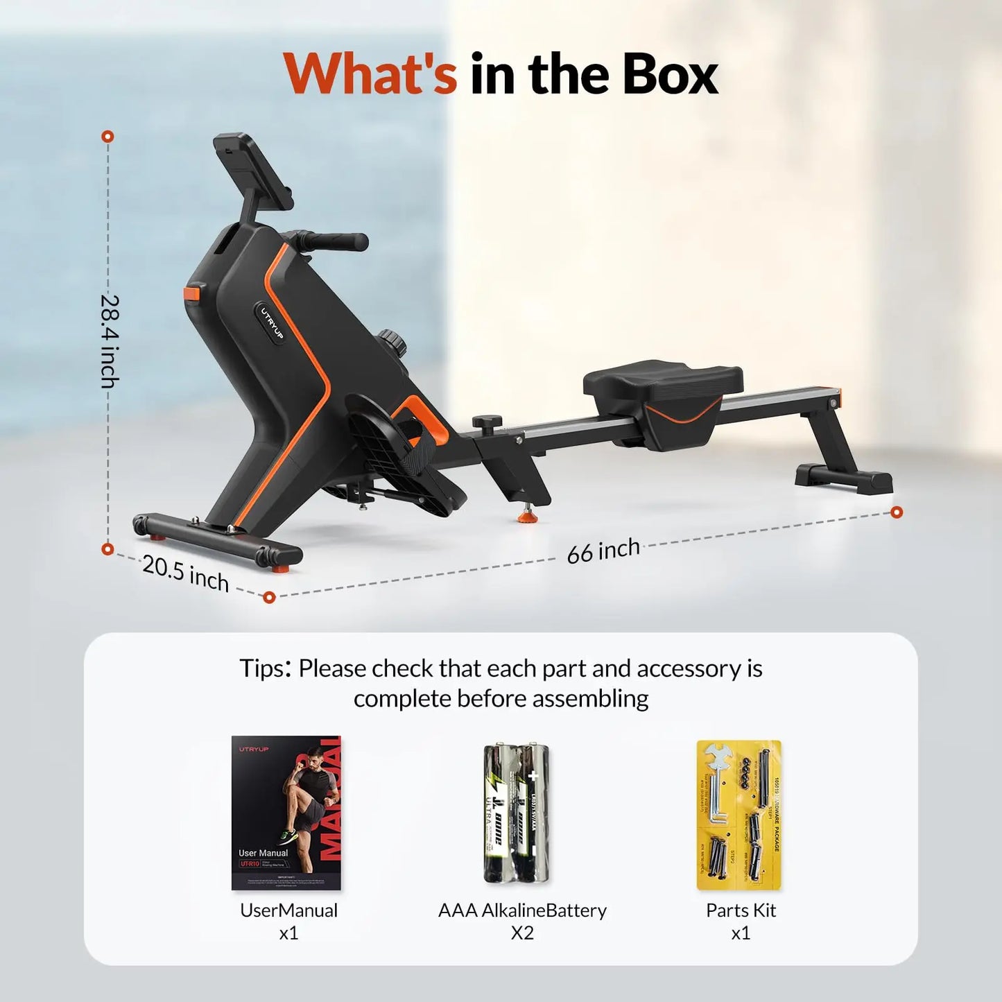 16 Levels Quiet Resistance Foldable Compact Rowing Machine