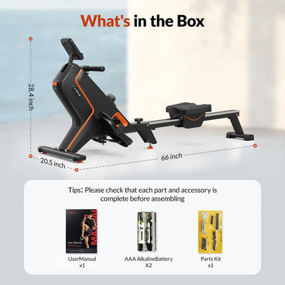 16 Levels Quiet Resistance Foldable Compact Rowing Machine