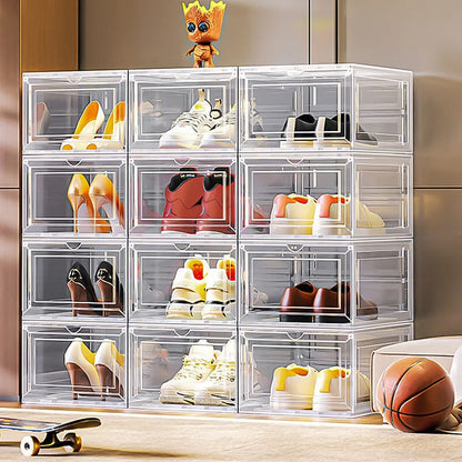 10 Pack Large, Shoe Storage Organizer with Lids