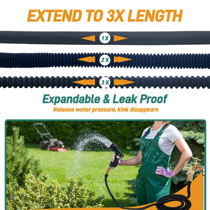 25ft/100ft Expandable Garden Hose with Nozzle