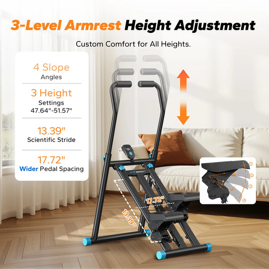 Stair Stepper Folding Exercise Climber with Extended Step Range
