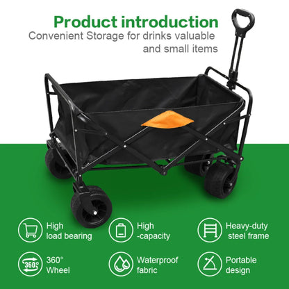 Heavy-Duty Collapsible Utility Wagon Cart With All-Terrain Wheels