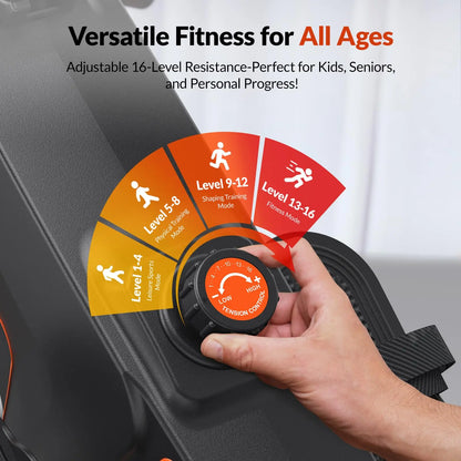 16 Levels Quiet Resistance Foldable Compact Rowing Machine