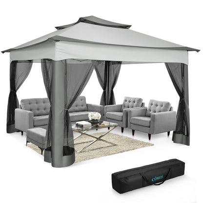 11x11ft Pop Up Gazebo Pavilion with Mosquito Netting