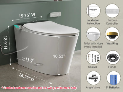 One-Piece Toilet with Dual Auto Flush in 1.28GPF