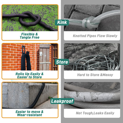 25ft/100ft Expandable Garden Hose with Nozzle
