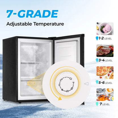 3.0 Cubic Upright freezer with Reversible Door.