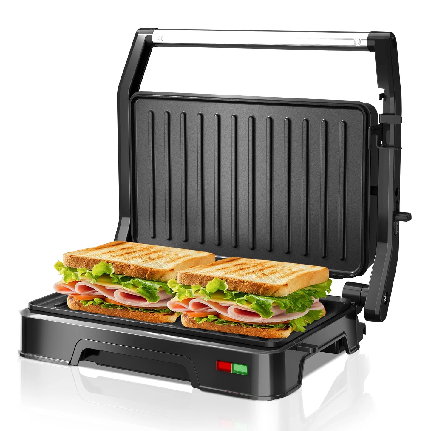 Panini Press Sandwich Maker with Locking Lid