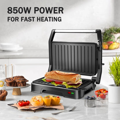 Panini Press Sandwich Maker with Locking Lid