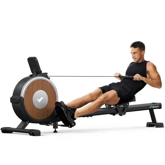 Bluetooth Magnetic Rower Machine with Dual Slide Rail.