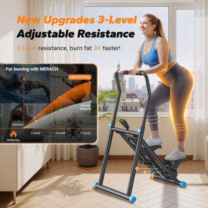 Stair Stepper Folding Exercise Climber with Extended Step Range