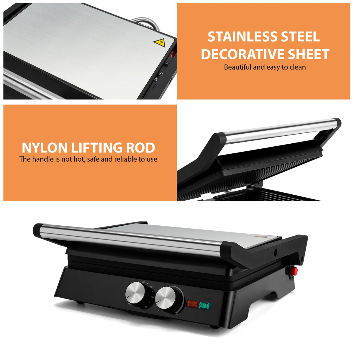 Stainless Steel Electric Non-Stick Sandwich Maker