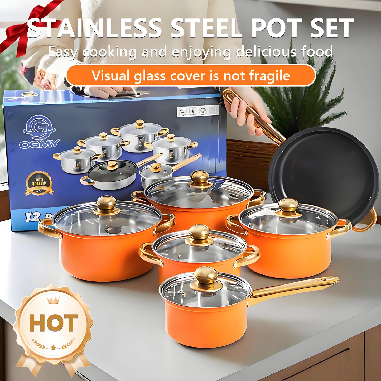 12-Piece, Stainless Steel, Non-Stick Cookware Set